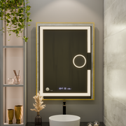 Правоъгълно светодиодно огледало, 50x70см, eclat motionglow marcello, система за размразяване, часовник и термометър, козметичен луп