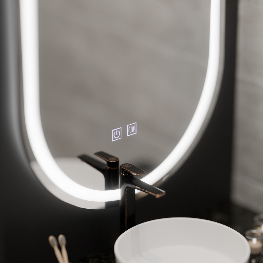 Овално LED огледало, 50x100cm, Velara Touch, система за разрушаване, подразбиращ се