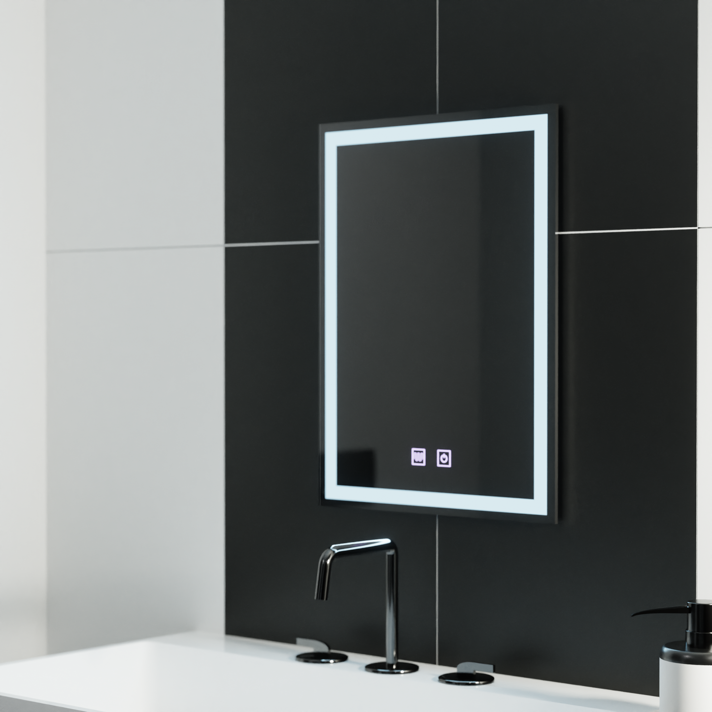 Правоъгълно LED огледало, 60x80см, NOx Touch, система за деактивиране
