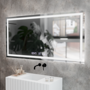 Правоъгълно светодиодно огледало, 120x60cm, verite motionglow marcello, система за размразяване, часовник и термометър, подражаема