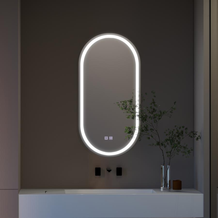 Овално LED огледало, 50x100cm, Velara Touch, система за разрушаване, подразбиращ се