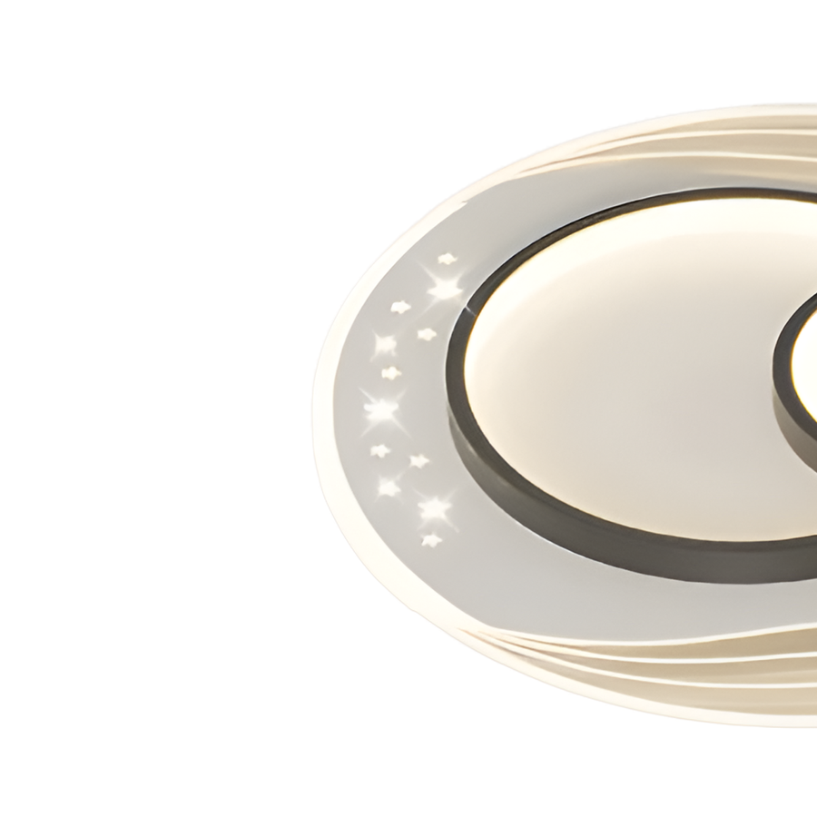 LED полилей със 125W серпентин дистанционно управление, кръгла/гореща/неутрална светлина, нестабилна, черна