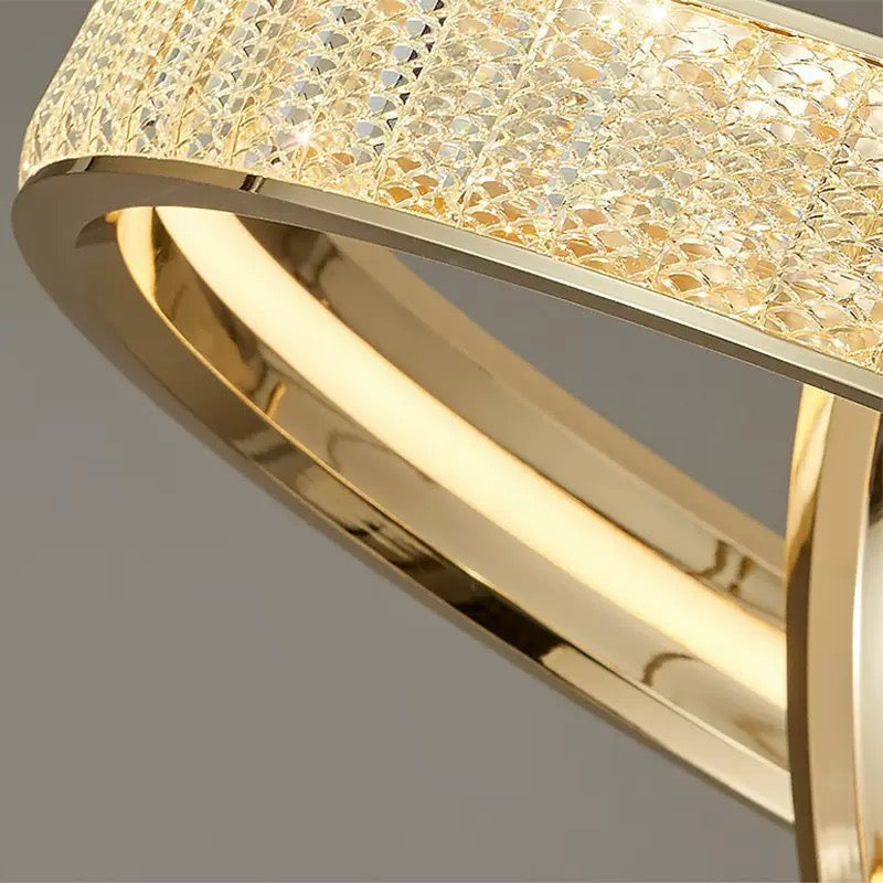 Кристален полилей, Kensington Magno, 112W, злато, 2 елемента, регулируема височина, топла/студена/неутрална светлина