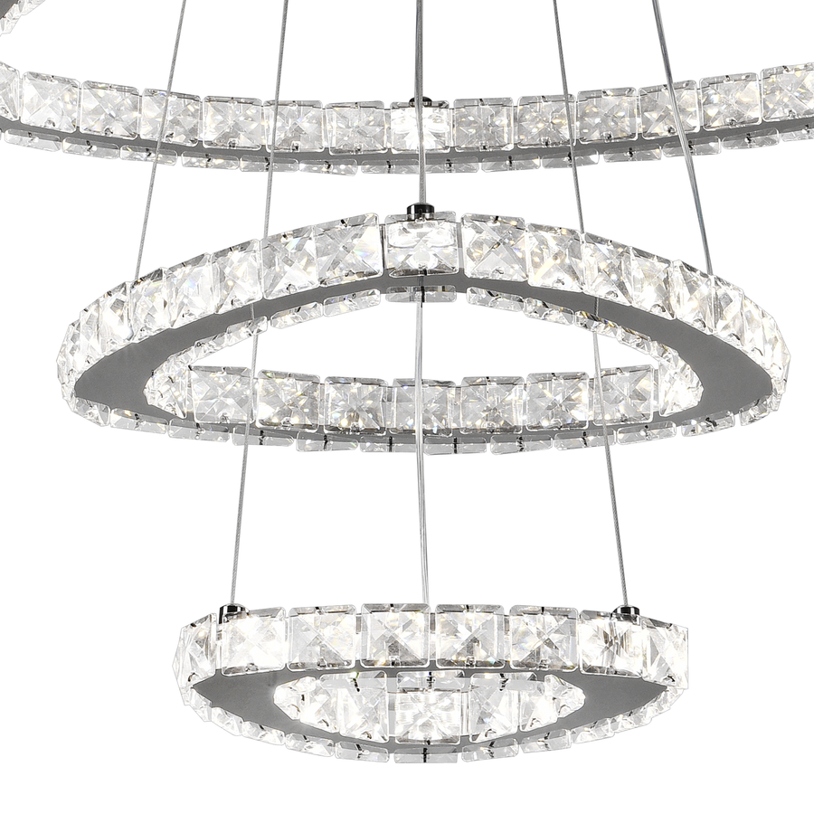 LULUS LED кристал с дистанционно управление със сребърен Latifah 118W