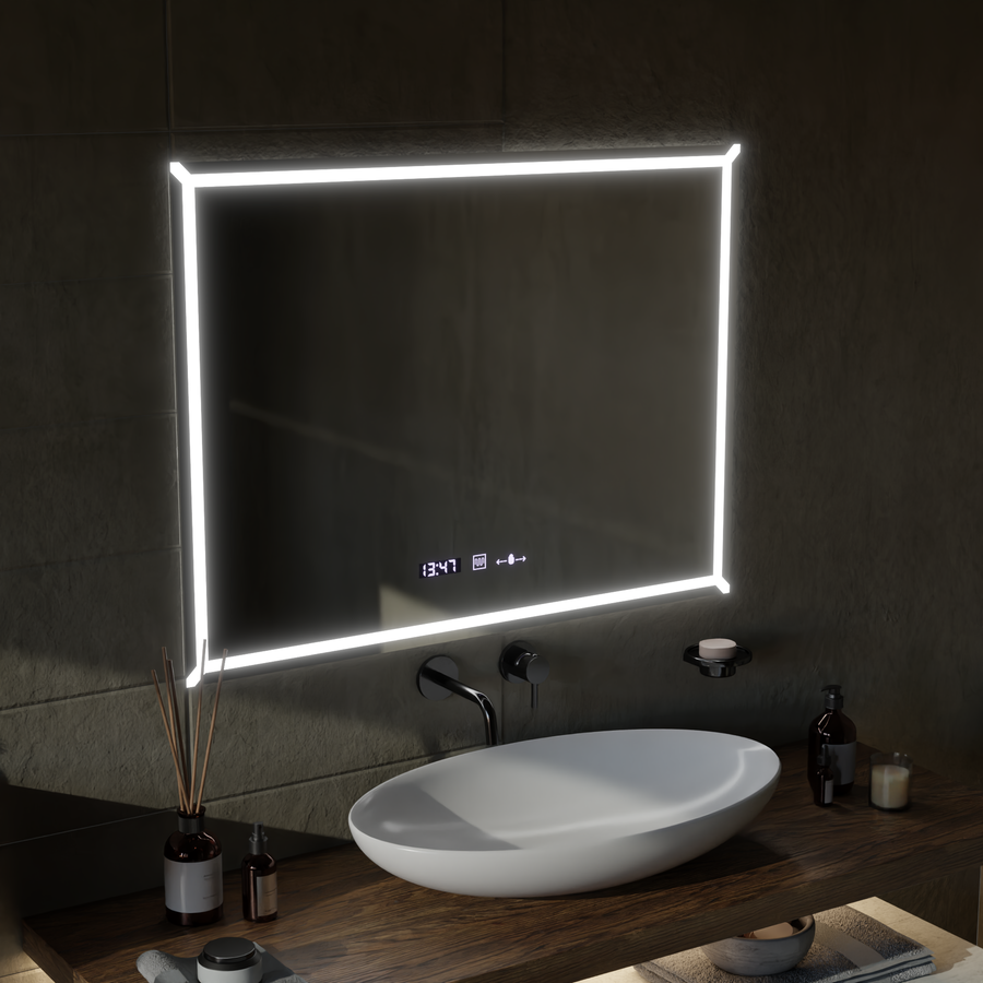 Правоъгълно светодиодно огледало, 60x80см, villaytouch marcello, демонтилна система, подразбираща се