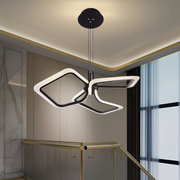 Окачен LED полилей с дистанционно управление RIMINI 56W, 3 квадрата, Студена/Топла/Неутрална светлина, Димируем, Черен