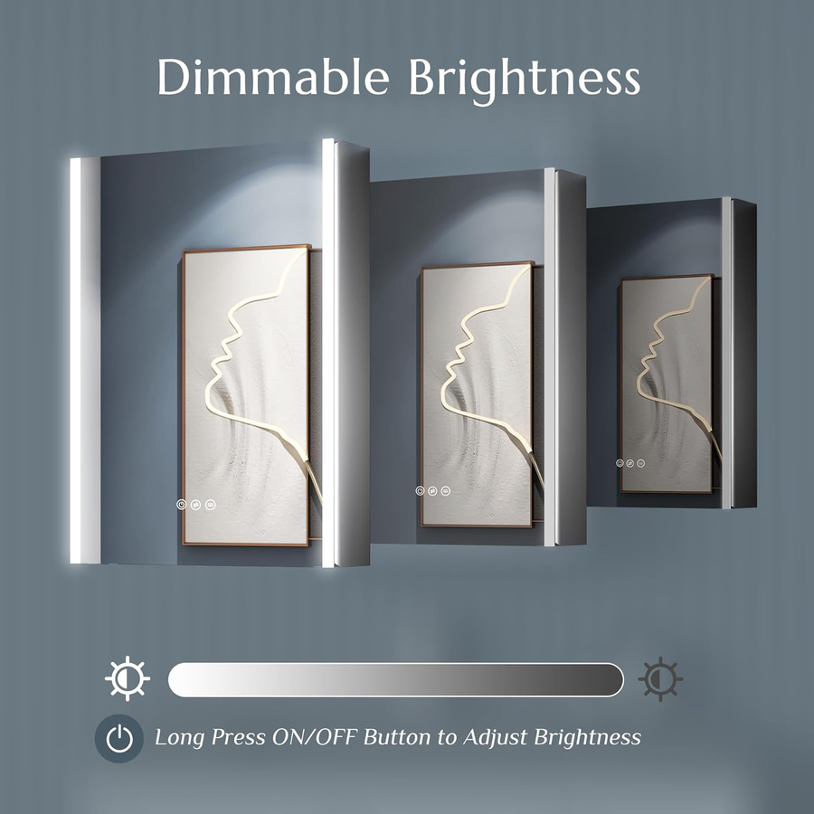 Емилия килер с LED огледало DBP121 51x71 бяло