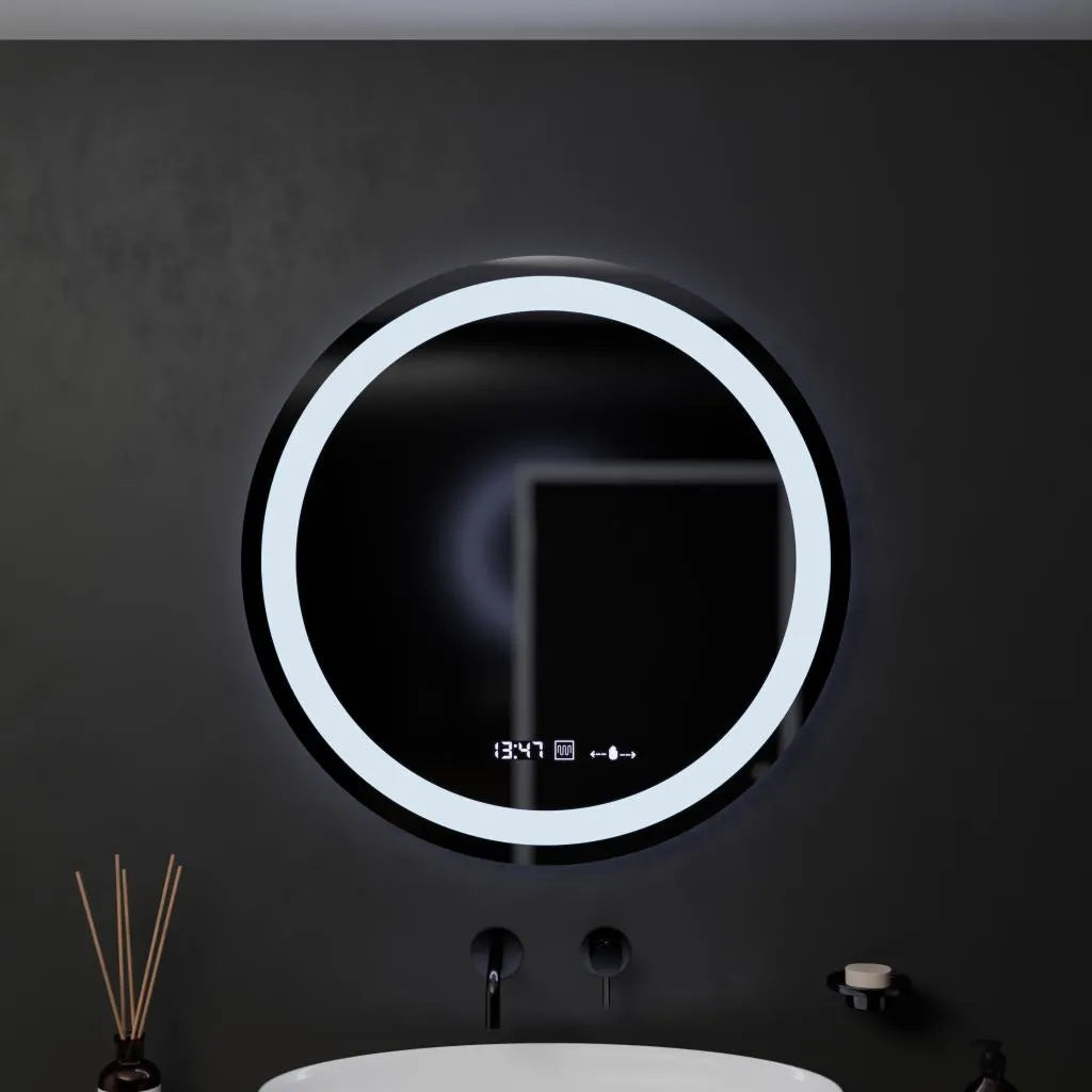 60 см кръгло светодиодно огледало Celeste Motionglow Marcello Dimable Clock Defrition System