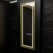 Правоъгълно светодиодно огледало, 45x140cm, радар на сензора Elena Marcello, Desbriation System, Clock & Thermomet