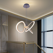 LED полилей, окачен с дистанционно управление rimini 48w, 3 елемента, студена/гореща/неутрална светлина, нестабилна, златиста