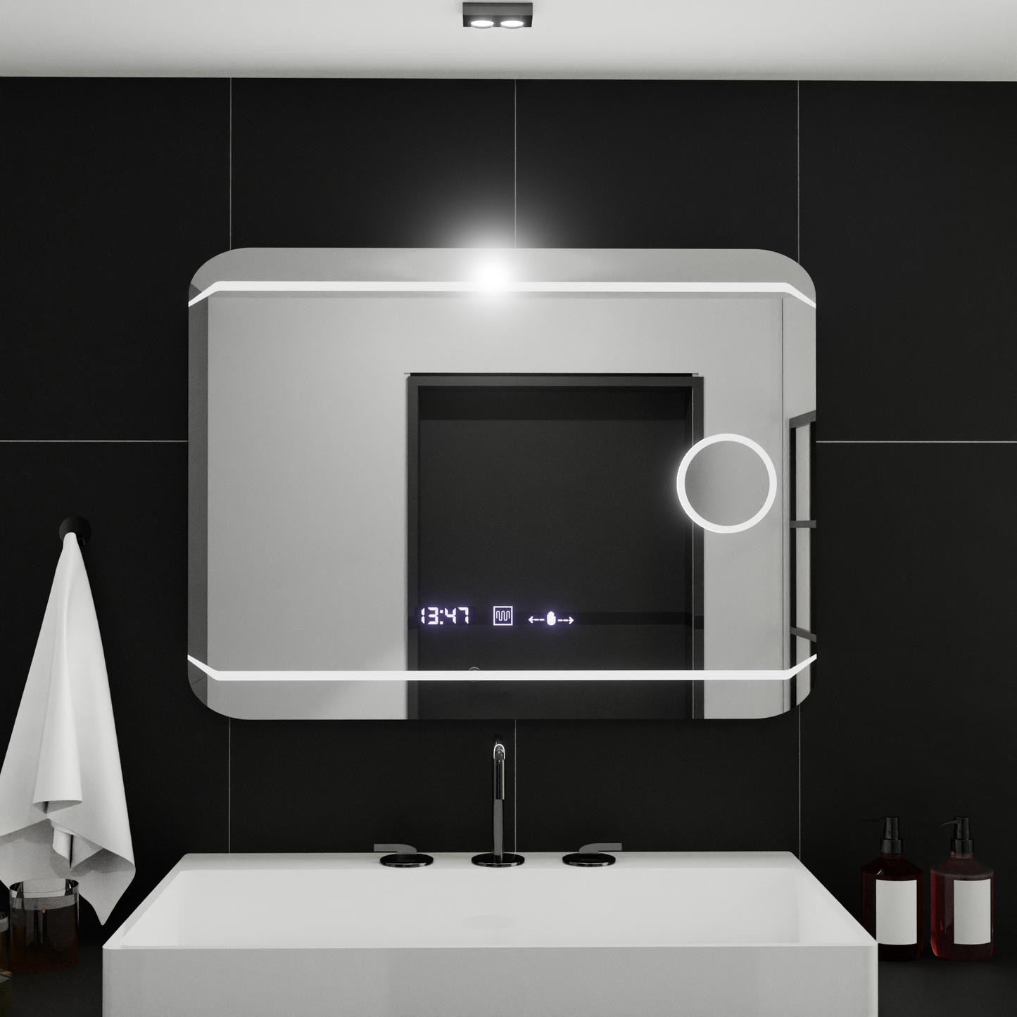 Правоъгълно светодиодно огледало, 80x60см, Motionglow Marcello Stile