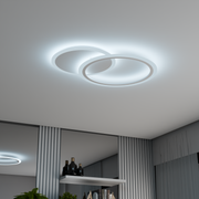 LED полилей с дистанционно управление на Люси, 40W, 2 кръга, студ/гореща/неутрална светлина, лъч, бяло