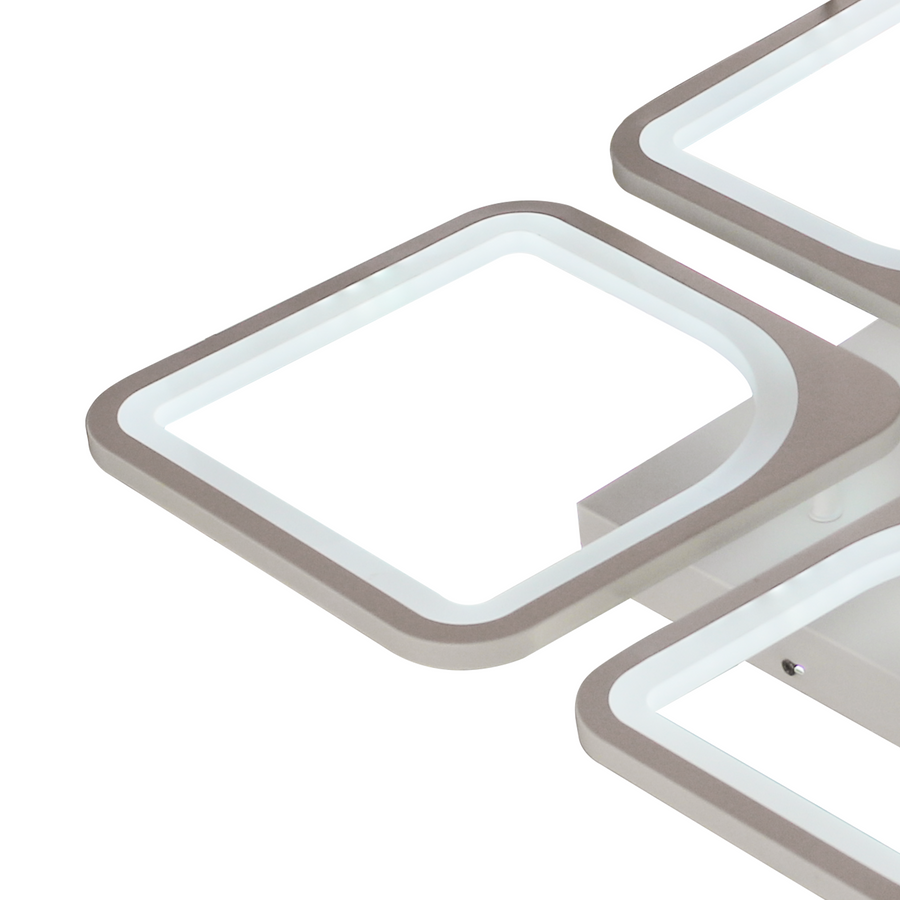 LED полилей със Zoe 52W дистанционно управление, 4 квадрата, студена/гореща/неутрална светлина, проклет, бял