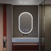Овално светодиодно огледало, 50x80см, Eminence Motionglow Marcello, заместник -система, часовник и термометър, подразбиращ се