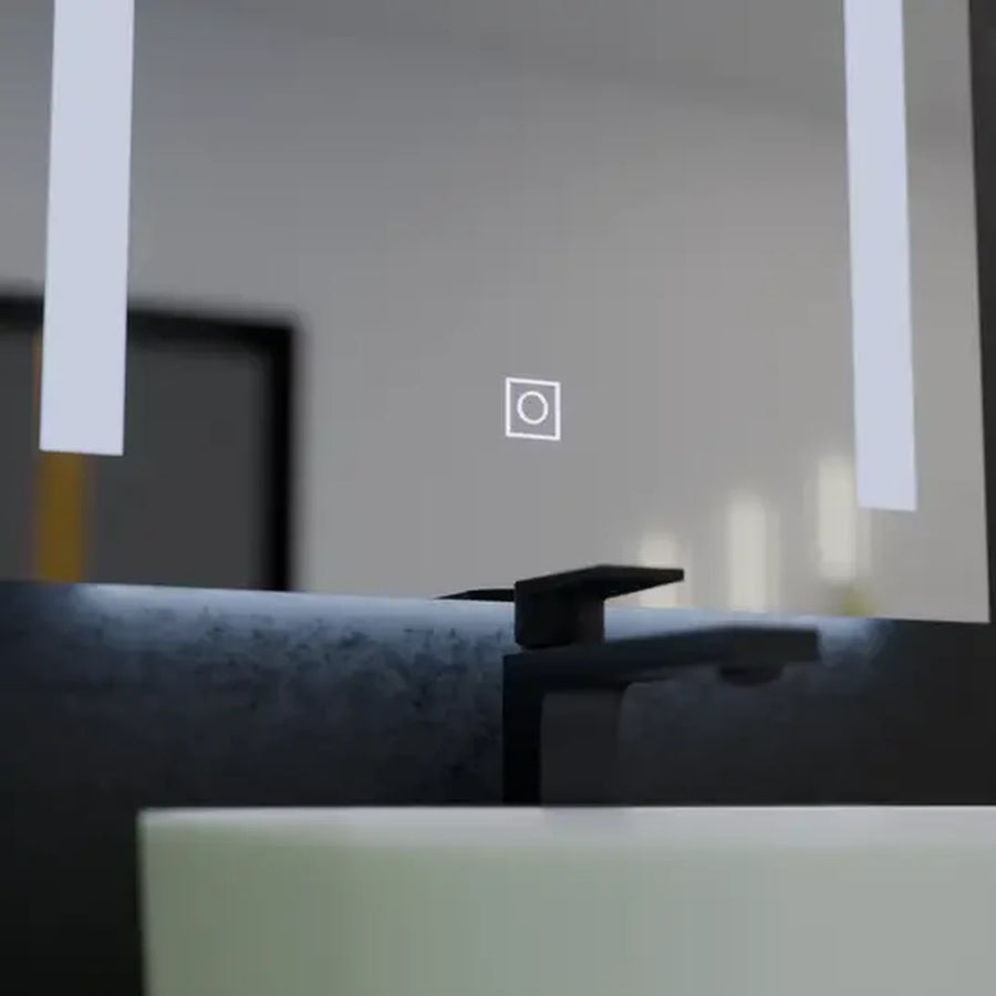 Правоъгълно светодиодно огледало, 50x70см, двойно светлинно основно докосване