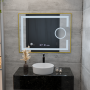 Правоъгълно светодиодно огледало, 50x70см, eclat motionglow marcello, система за размразяване, часовник и термометър, козметичен луп