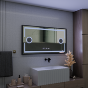 LED огледално Motionglow Sensor Domingo с функция за размразяване на размразяване 120x65 cm студена/топла/топла светлина, черна четка рамка, колекция Marcello funghi