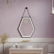 Правоъгълно светодиодно огледало, 120x80см, сензор за motionglow marcello, система за деактивиране, часовник и термометър, козметично увеличение