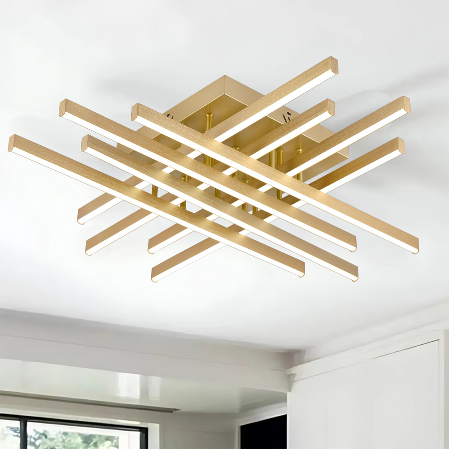 LED полилей с дистанционно управление LINEX, 109W, светлина 3000K/4000K/6000K, димируем, златен