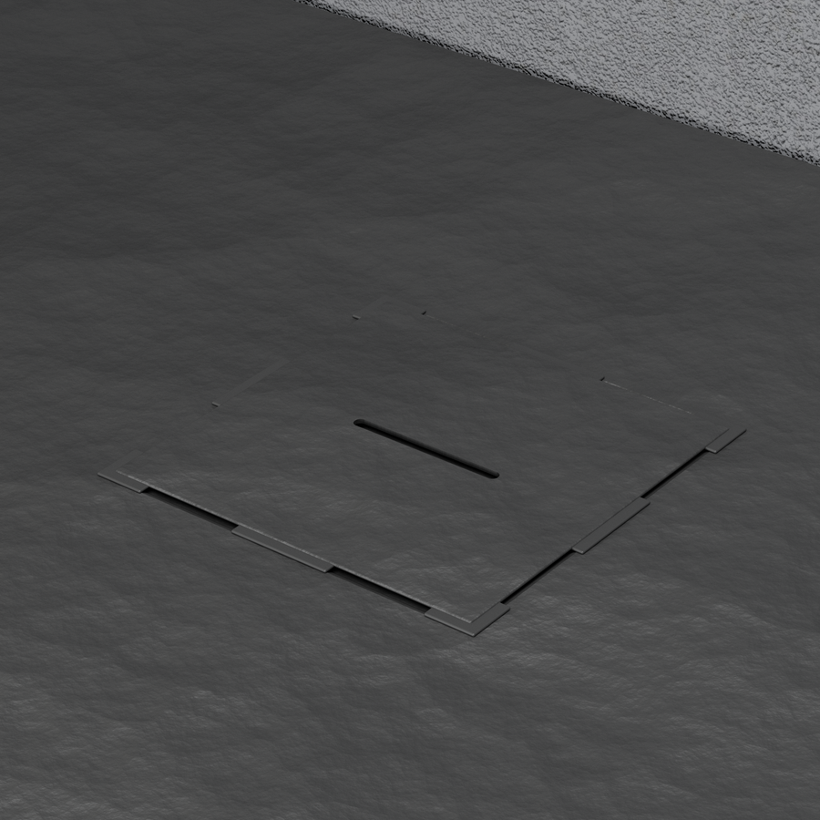 Правоъгълно душ 70x90 см, тънък 3 см, черно