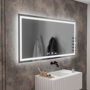 Правоъгълно светодиодно огледало, 120x60cm, verite motionglow marcello, система за размразяване, часовник и термометър, подражаема