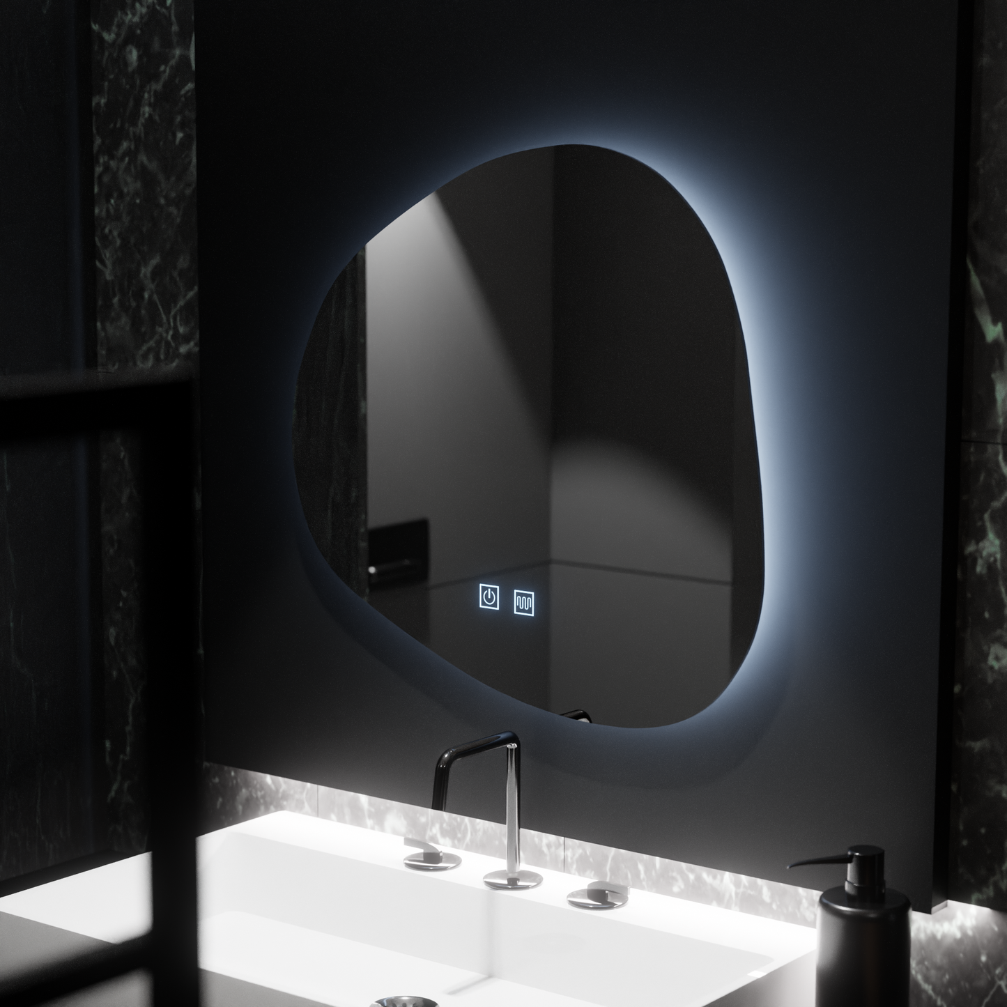 Органично LED огледало 60x60cm - Duna Touch Deframe Dimable System