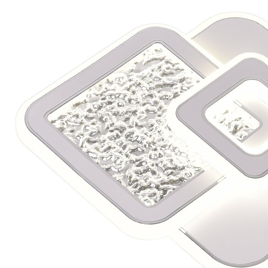 LED полилей KOMPACTO 57W, 3 квадрата, студена/топла/неутрална светлина, бял