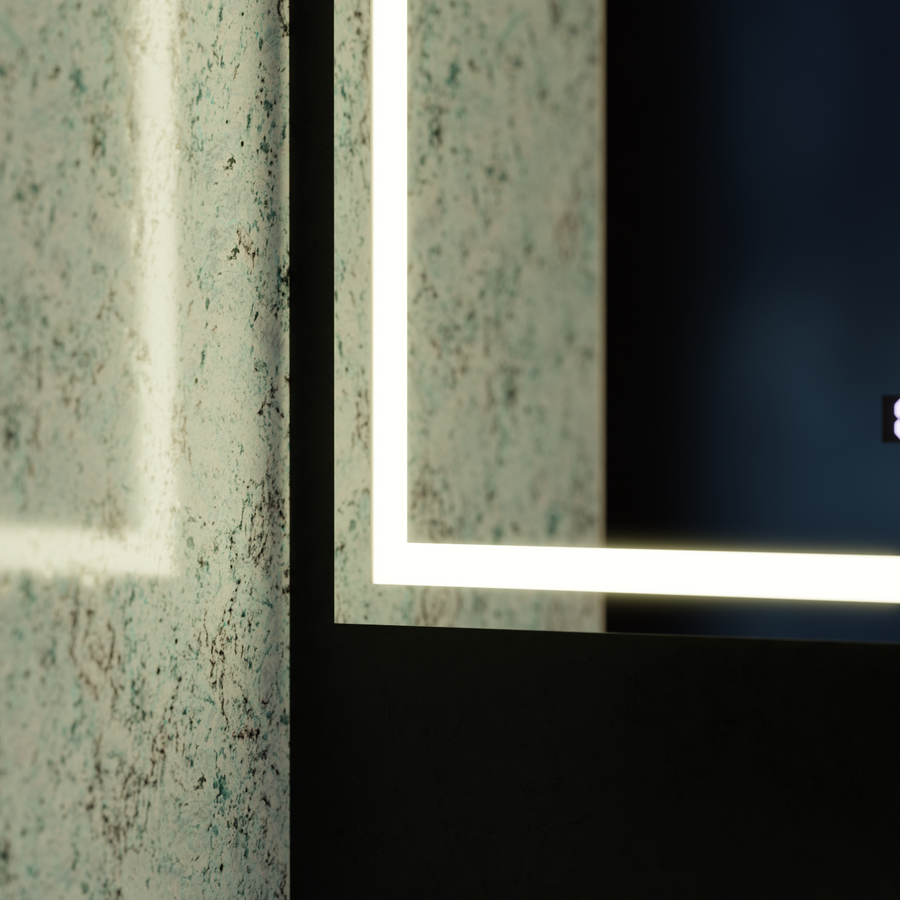 Огледално светодиодно правоъгълно 120x80cm Vérité Motionglow Marcello, система за деактивиране, часовник и термометър, недобросъвестно