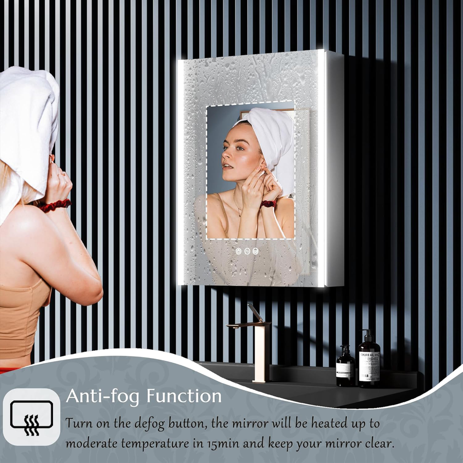 Емилия килер с LED огледало DBP121 51x71 бяло