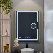 Правоъгълно светодиодно огледало, 50x70см, eclat motionglow marcello, система за размразяване, часовник и термометър, козметичен луп