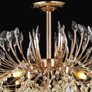 Кристален полилей Fiamma, 6x E14, диаметър 45 cm, злато