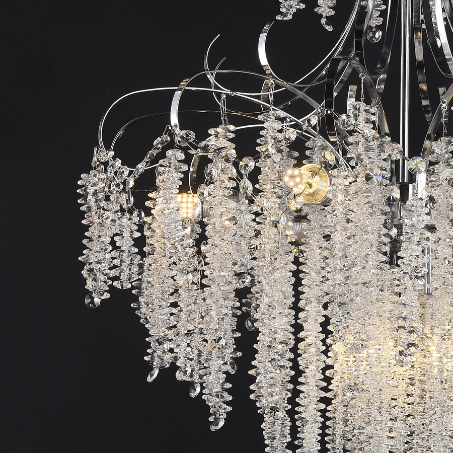 Кристален полилей Fiamma, 6x E14, диаметър 45 cm, злато