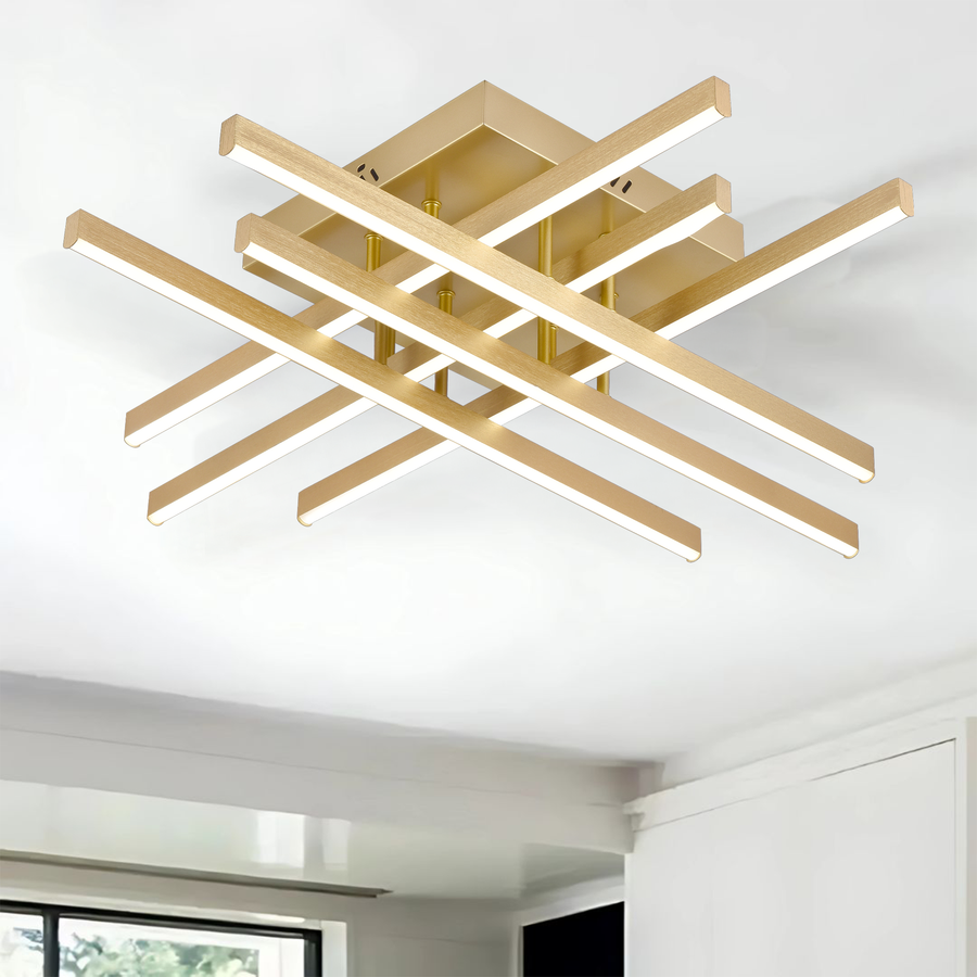 LED полилей с дистанционно управление LINEX, 83W, светлина 3000K/4000K/6000K, димируем, златен