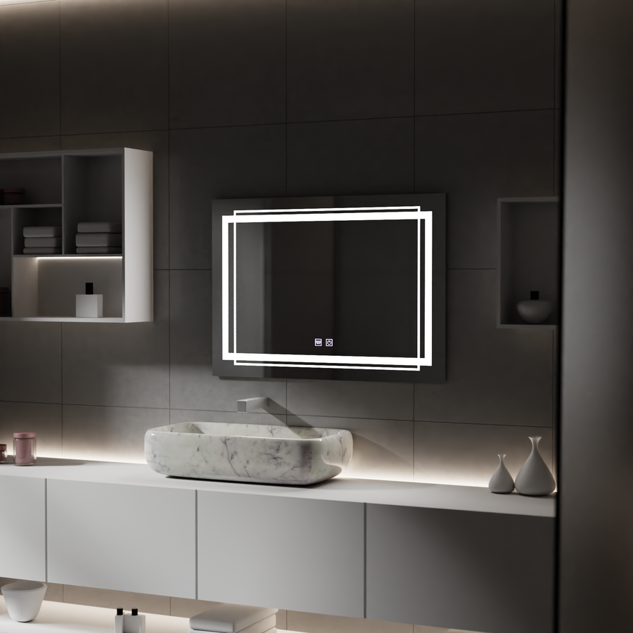 Правоъгълно светодиодно огледало, 50x70cm, Koven Touch, Descantile System, Dimable