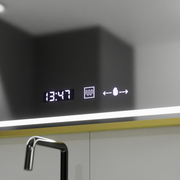 Правоъгълно светодиодно огледало, 80x60см, Royale Gold Motionglow Marcello, Devover, Clock & Thermometer, Dimable