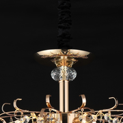 Кристален полилей Fiamma, 6x E14, диаметър 45 cm, злато