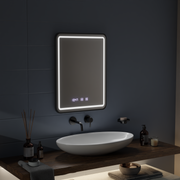 LED Touch Touch Gerhard Mirror Defrition System, часовник и температура 60x80 cm Black Brushd Frame