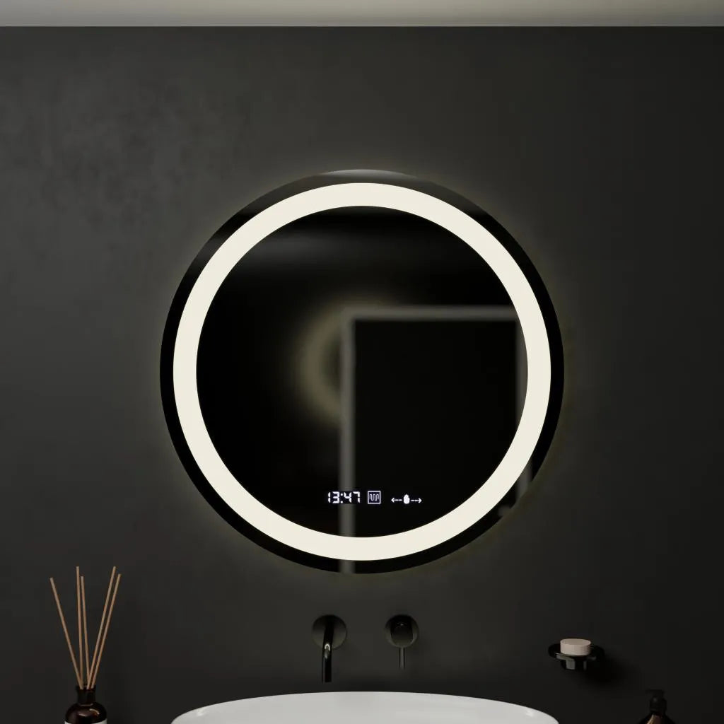 60 см кръгло светодиодно огледало Celeste Motionglow Marcello Dimable Clock Defrition System