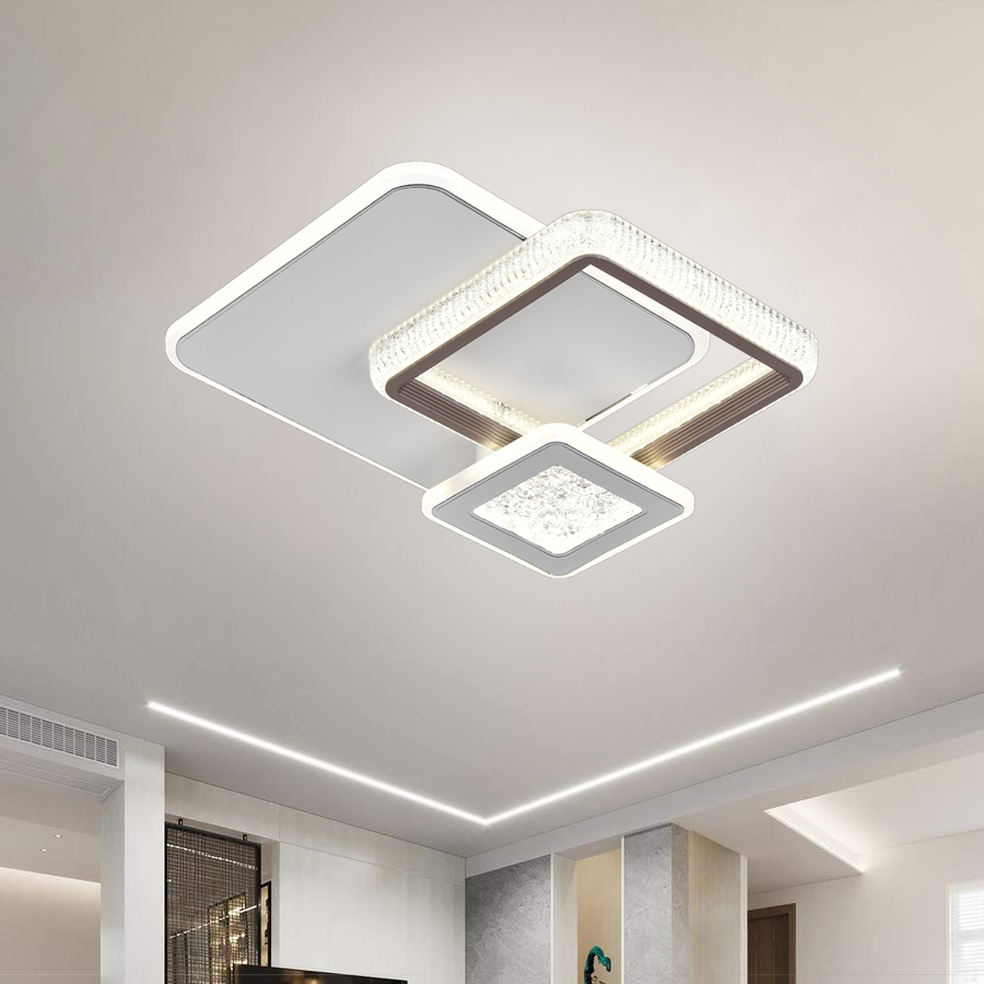 LED LED NYXORA 51W, 3 квадрата, студена/гореща/неутрална светлина, черно