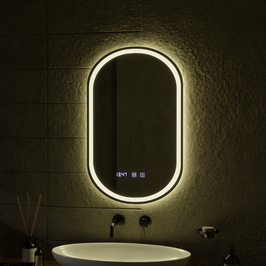 ONIRA LED Touch Mirror система против запотяване, часовник и температура 50x80 см