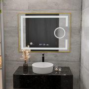 Правоъгълно светодиодно огледало, 50x70см, eclat motionglow marcello, система за размразяване, часовник и термометър, козметичен луп