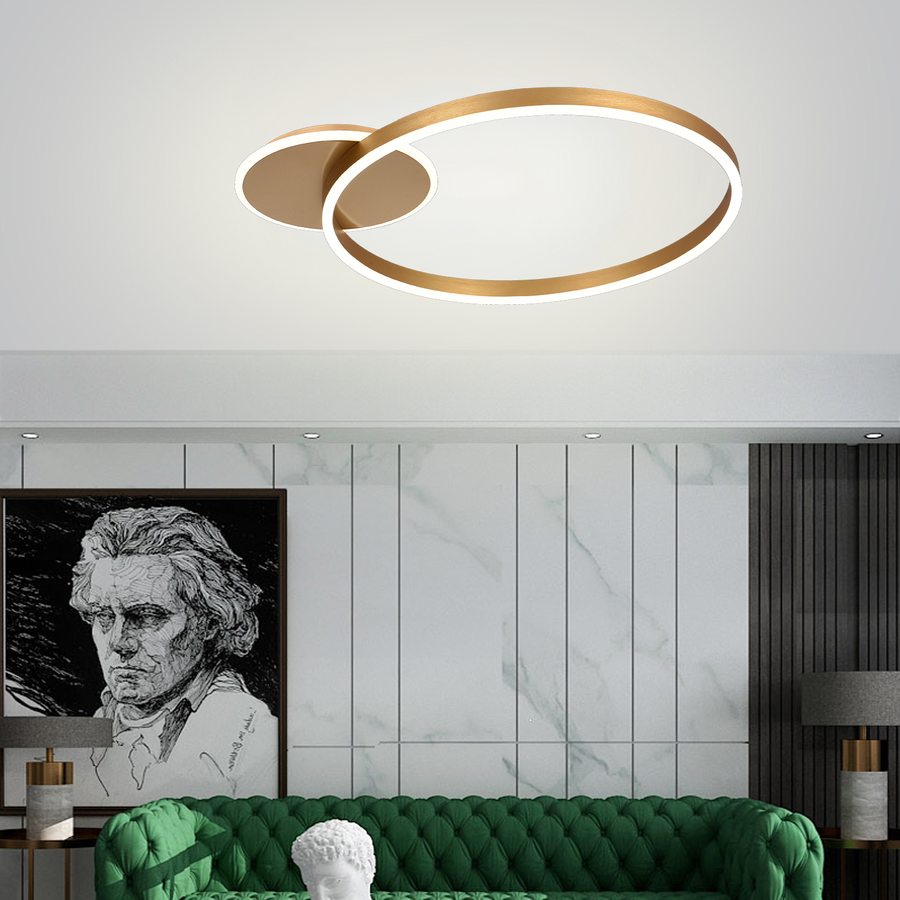 LED полилей с дистанционно управление Elisabeth 47W, студена/гореща/неутрална светлина, мазна, лъскаво злато