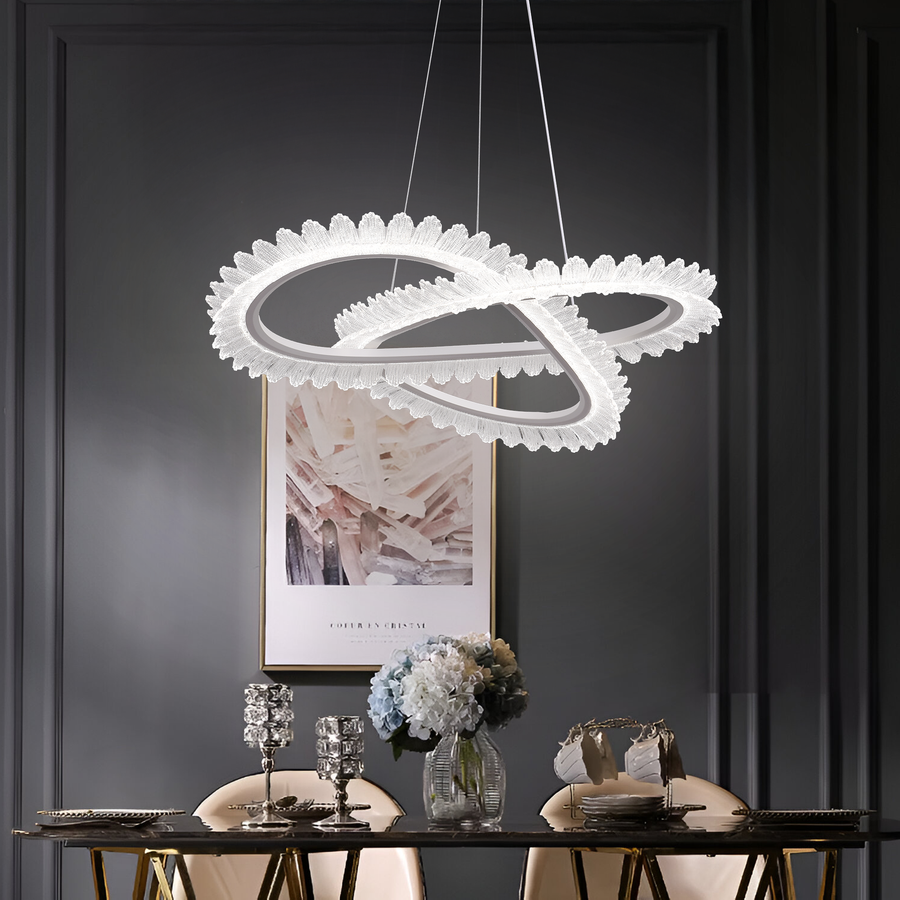 LULUS LED PRISM LUMINIS, CRYSTAL and METAL, 210W, 4 кръга, химируем, регулируема височина, студена/гореща/неутрална светлина, луксозно осветление