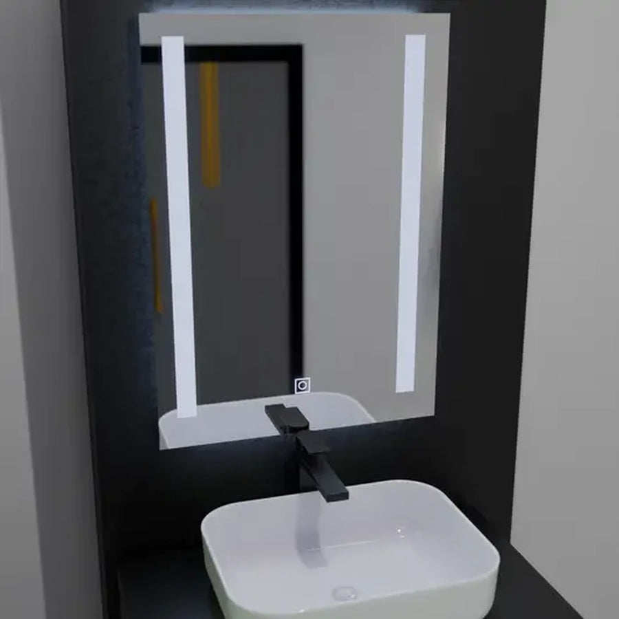 Правоъгълно светодиодно огледало, 50x70см, двойно светлинно основно докосване