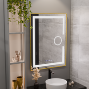 Правоъгълно светодиодно огледало, 50x70см, eclat motionglow marcello, система за размразяване, часовник и термометър, козметичен луп