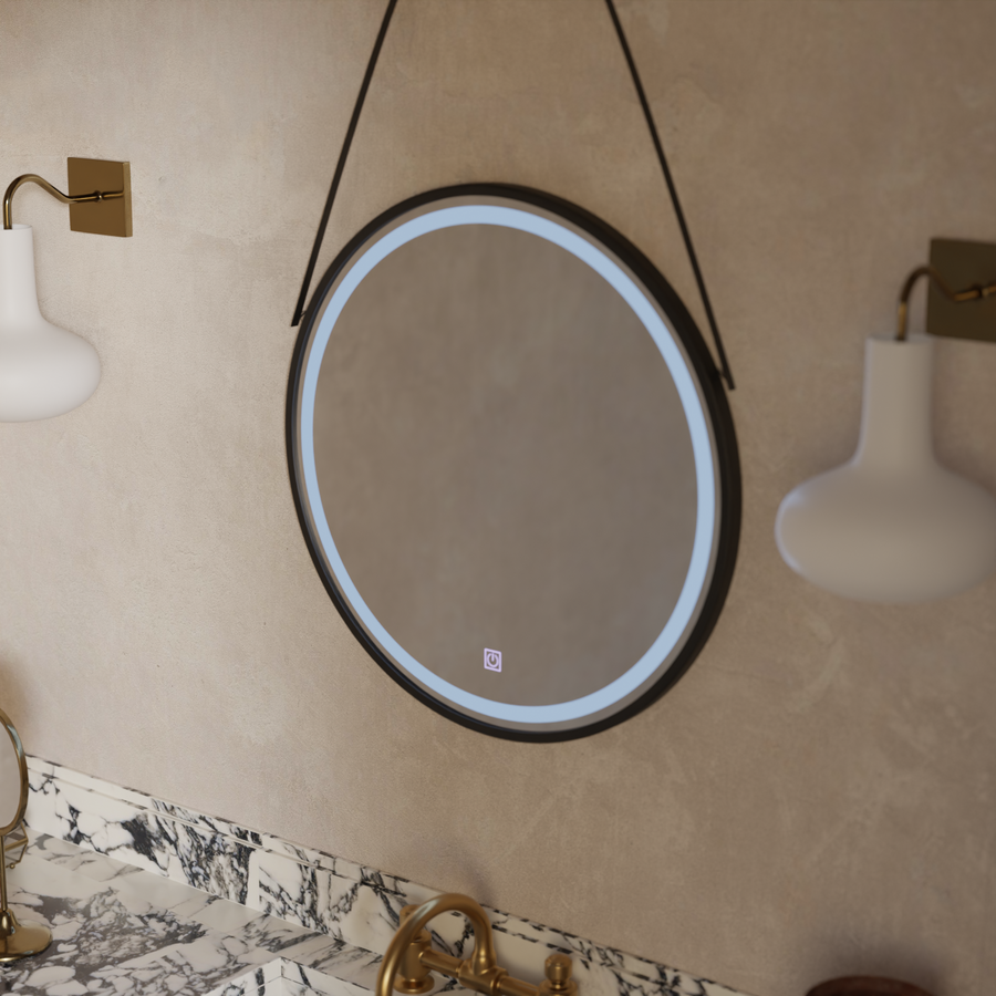 Кръгло LED огледало, 60см, основно докосване