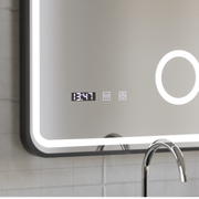 Огледално LED Touch Touch Ulrich Debrulation System, часовник и температура 60x80 cm Black Ramahed Cosmetics Lup