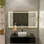 Правоъгълно светодиодно огледало, 50x70см, eclat motionglow marcello, система за размразяване, часовник и термометър, козметичен луп