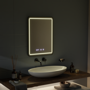 LED Touch Touch Gerhard Mirror Defrition System, часовник и температура 60x80 cm Black Brushd Frame