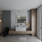 LED огледално сензор Motionglow Francesca 80x60 cm студена светлина/студ/неутра Намираща система Debrosting Clock Marcello Funghhi Collection